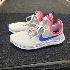 Nike Women's Sneakers - White, Blue, and Pink